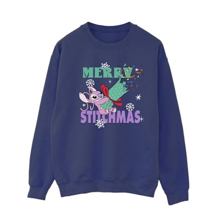 Lilo & Stitch Dam/Dam Merry Stitchmas Sweatshirt L Marinblå B