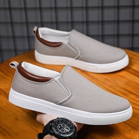Stora Storlekar Herrskor Canvas Skor Herrar Lazy Slip-on Casual Board Skor Herrkläder Skor Casual Skor Grå 43