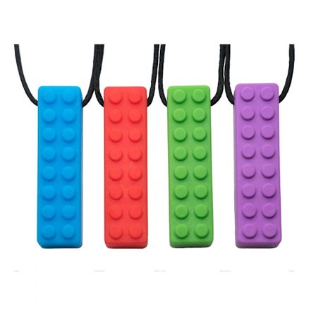 4-pak tygbare sensoriske halskæder til børn, silikone tygelegetøj, tyggevedhæng til drenge og piger_kvalitetsgave