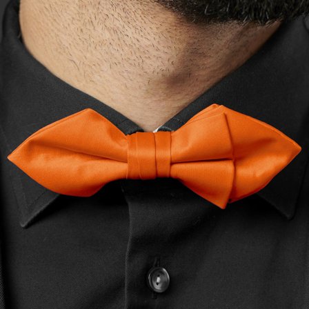 Screaming Orange Basic Pointy Pre-Tied Bow Tie for Men - Pre-tied bow ties