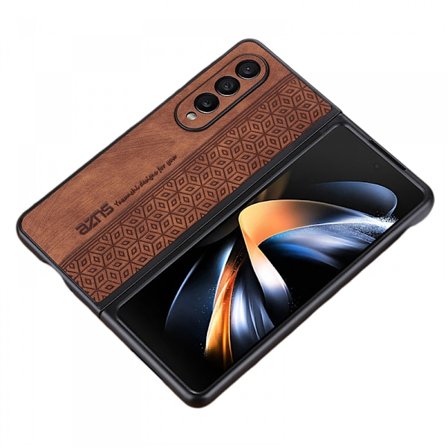 Yhteensopiva Samsung Galaxy Z Fold 3 -kotelon kanssa kohokuvioitu nahkakotelo Käännettävä luksusmuotoilu PU-nahkainen iskunkestävä suojakotelo