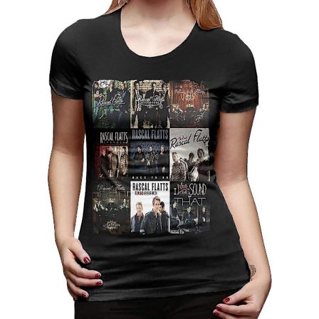 Rascal Flatts T-shirt bomull T-shirt dam Mode O-hals Kortärmad Teesadult, S-3xl