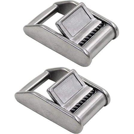 Rustfrit stål 316 Cam Flap Spænder Tryk Cam Spænder Surringsspænde til 25 mm webbingrem (2 stk) - Ingen webbing