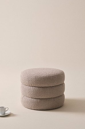 Jotex - Puf Do Siedzenia, ø 50 Cm Szarobeżowy - TRIBUS - Kup Pufy do siedzenia firmy Jotex