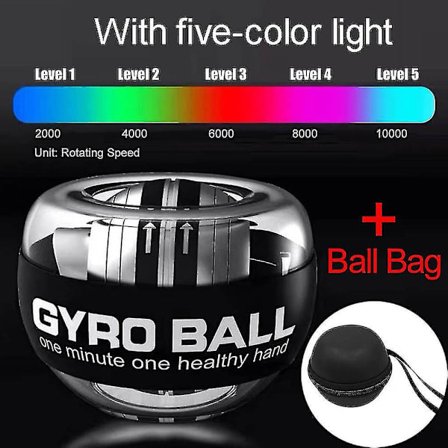 Autostart Powerball Handledsrörelse Gyroskopboll Hand Underarm Styrketräning LED Gyroskopboll Arm Muskel Fitness Träningsutrustning D-storlek