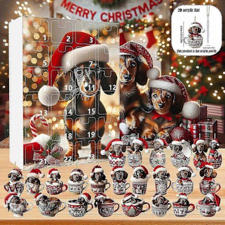 Skjønnhetsjulekalender 2025 2025 Festival Ferie Julekalender 24 Dagers Nedtellingskalender Dvergdachs-anheng Med Julenisseluer 2D Juletre