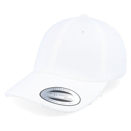 Yupoong - Weiss unconstructed Cap - Destroyed White Dad Cap / Unconstructed @ Hatstore