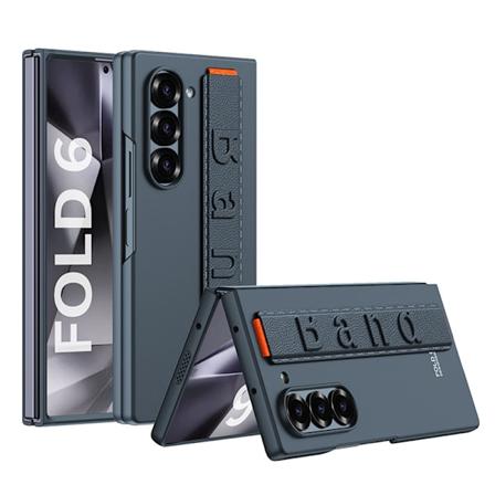 Etui til Samsung fold6 mobiltelefon - Kreativt, ultratyndt hardcase etui med håndledsrem til Z Fold6 green