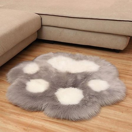 Plys tæppe Plys trædepude GRÅ 45X45CM