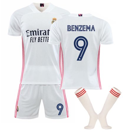 20-21 Real Madrid nya set Barn Vuxna Fotbollströja Tränings T-shirt Nr.9 BENZEMA