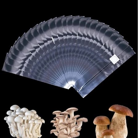 25-pack Svampodlingspåsar, 25 x 50 cm, Rivsäkra, med Filter, Slitstarka Påsar, för Svampodling, för Trädgårdsodling el,A