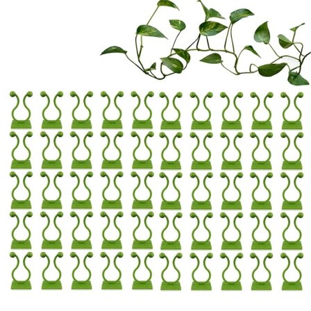 50 kpl Kasviseinäpidikkeet, Vihreät Näkymätön Kasvipidikkeet Kiipeilykasveille Itsekiinnittyvällä Koukulla, Seinäkiinnitys Viiniköynnösten Oksille (20