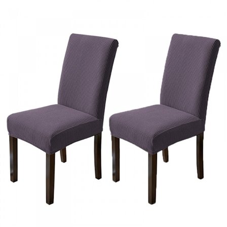 Sæt med 2 køkkenstolestolebetræk, Parsons-stolestolbetræk til spisestue, lilla