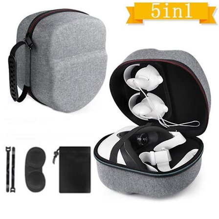 VR-fodral kompatibelt med Oculus Quest 2, hårt bärfodral för resor, allt-i-ett-förvaring, kompatibelt med Elite