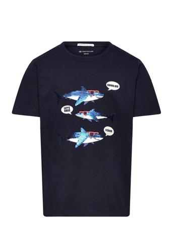 Special Artwork T-Shirt Navy Tom Tailor
