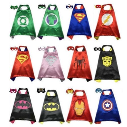 Lasten Marvel DC Halloween Supersankari Puku Viitta Silmälappu Naamion Kanssa 1 (FMY)