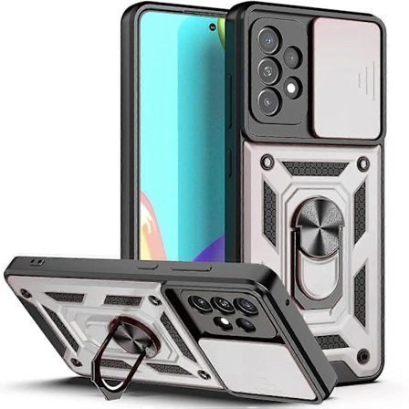 Armor Stötsäkert Magnetiskt Ringstativ Fodral för Samsung Galaxy S24 S23 S22 S21 Ultra S24 Plus S20FE Note 20 10 Linsskydd-Perfet