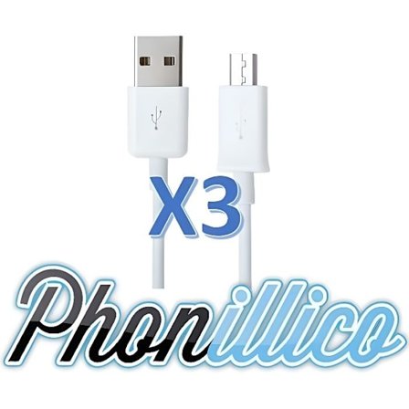 Set om 3 USB-laddkablar kompatibla med Samsung Galaxy Xcover