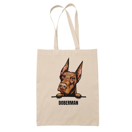Doberman tygkasse hund shopping väska Tote bag