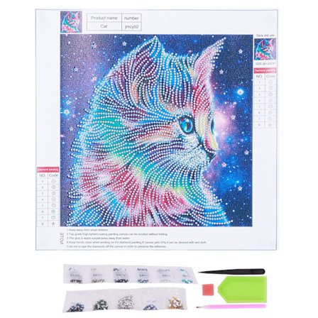 DIY 5D Kat Diamantmaling Sæt Hjem Vægdekoration Diamantmaling Billede Håndværk