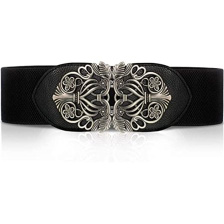 Elastisk bredt midjebelte for kvinner, vintage, elastisk