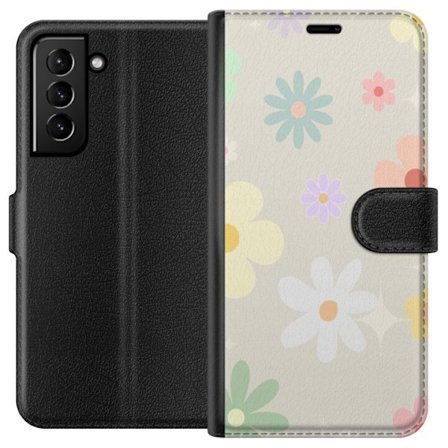 Plånboksfodral till Samsung Galaxy S21+ 5G med fejdande blommor