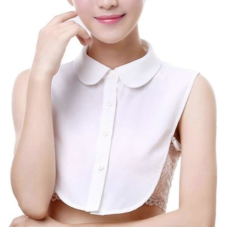 Avtakbar falsk krage bluse Dickey krage Halvkrage skjorter for jente favoriserer