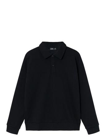Nlmnikid Ls Polo Sweat Tops Sweat-shirts & Hoodies Sweat-shirts Black LMTD