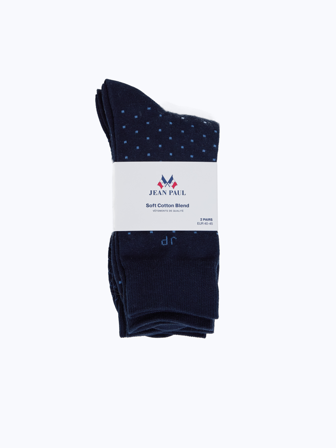 MATCH - 2 pk mønstrede sokker - Jean Paul - Str. 40-45 - Herre - Pysjamas & Undertøy - Blå - 72% bomull, 25% polyamid - resirkulert, 3% elastan