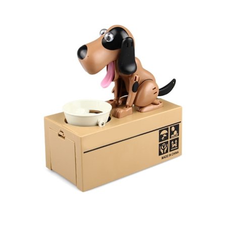 Elektrisk hund Spargris Rörlig Valp Munching Mynt Kreativ Automatisk Myntbank Leksak Present till barn Batteridriven