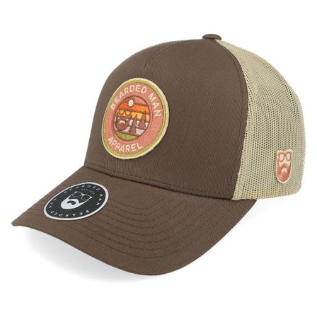 Bearded Man - Brun trucker Keps - Easy Sunset Patch Brown/Khaki Trucker @ Hatstore
