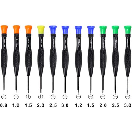11-osainen tarkkuusruuvimeisselisetti, silmälasien korjausvälineet Po,ZQKLA