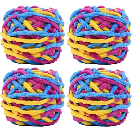 Stickgarn 4 x 100g Flerfärgad Stickgarn för Virkning, Mjuk Tjock Garn, Gradient