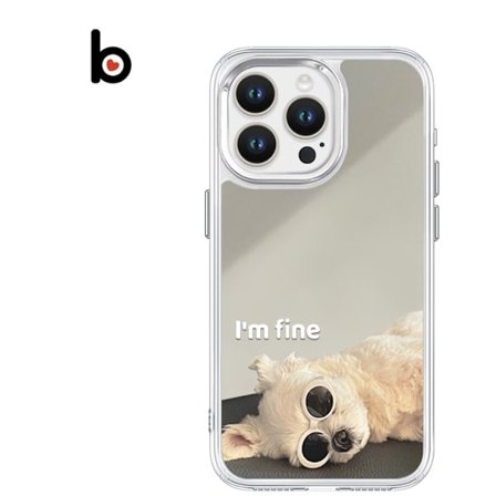 Sopii Apple-peiliin peiliin hauska kissa koira pari matkapuhelinkotelo kesän persoonallisuus niche ei osunut alkuperäiseen