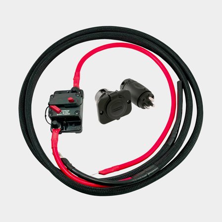 Aansluitset Minn Kota MK650-1, 6.5 meter, 2 x 25 mm², met stekker, voorgepersede vertinde kabel & automatische zekering (60 A)