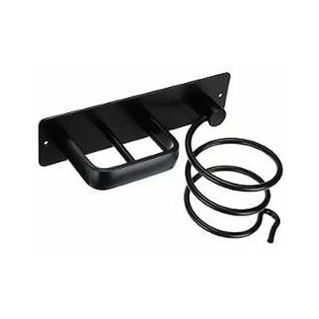 Vägghängd Hårfönshållare Badrum Plattång Förvaringsställ Rak Klämma Hårfön Svart - Punch-FA-