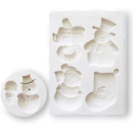 2 stk Fondant Silikonformer, 14 Hulrom 3D Julenisse Sukkerhåndverk Kakedekorasjon Cupcakemold