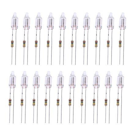 20 st Neon indikatorlampor med motstånd anslutna till 220V 6