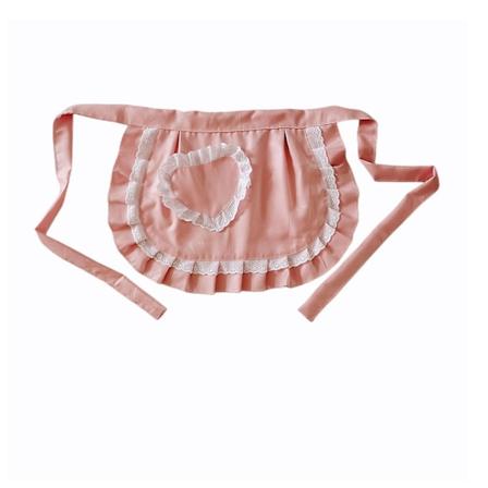 Retro forklær i midjen, forklær for jenter, tettsittende kostyme, halvforklær, for fest - WELLNGS Pink