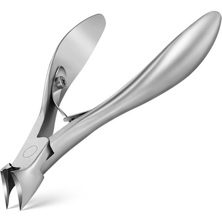 Negleklipper til tykke negle, indgroet negleklipper, stort håndtag, rustfrit stål, sølv