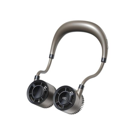 Werwing roottoriton kaulatuuletin, 4 nopeutta, kannettava, 1500 mAh USB-C, 360° säädettävä, erittäin kevyt matkoille, toimistoon, ulkoiluun (harmaa)