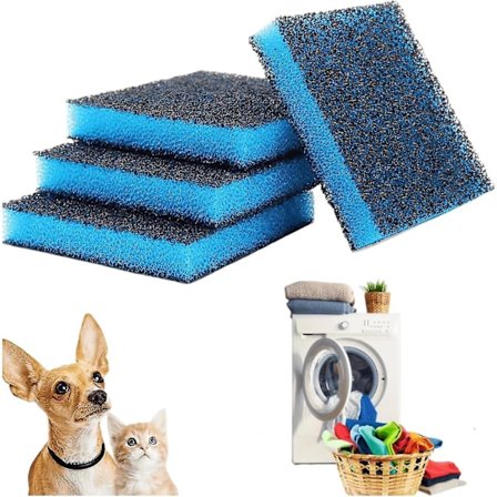 4 stk. Fjerner for kjæledyrhår til vaskemaskin, gjenbrukbar, vaskeri for kjæledyrhår, fjerner for hundehår til vaskeri, fjerner for hundehår