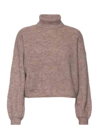 Vmyvonne Ls Rollneck Rolledge Blou Ga Bf Beige Vero Moda