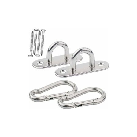 Tunga Takkrok med SUS304 Rostfritt Stål U-Typ Fastkrok, 2 Skruvar för Betong Träuppsättningar, Yoga, Hängmatta, Hängstol