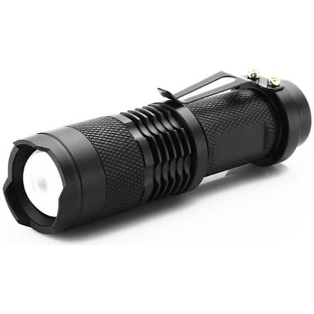 Lommelygte med zoom, svart