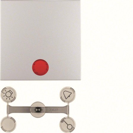 Hager 16211404 Vippearm IP20, halogenfri Aluminium, med utskiftbar linse, Strømbrytere & vegguttak