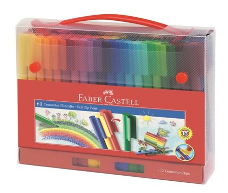 FABER-CASTELL Koffer Connector Filzstifte 60-teilig