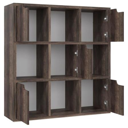 Vidaxl Bokhylla Rökfärgad Ek 88,5x27,5x88 Cm Spånskiva Brun