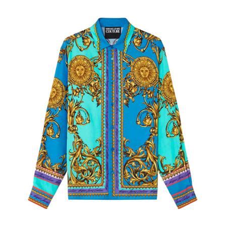 Versace Jeans Couture, Casual Shirt Blauw, Heren, Maat:M
