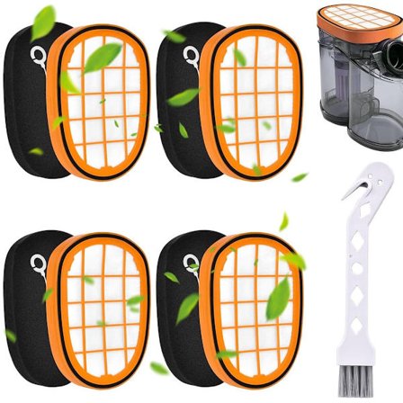 SOLLBRY - 4 x Filter Lämplig för Philips Speedpro Max Aqua 7000 och 8000-serien - FC5005/01, CP1100/01, CP0663/01 Ersättningsskumgummi ...